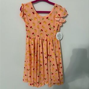Charming Kids Dress with Fruit Print